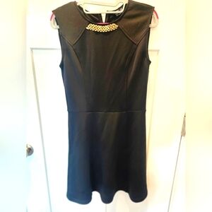 Poppy Lux Black Sleeveless Dress Size 8 US Embellished Neck Party Mini
